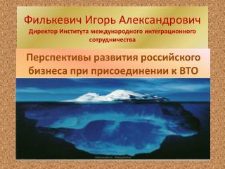 Филькевич Игорь Александрович Директор Института международного интеграционного сотрудничества