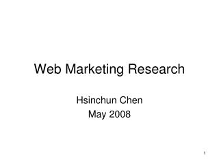 Web Marketing Research