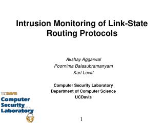 Intrusion Monitoring of Link-State Routing Protocols
