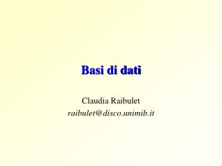 Basi di dati