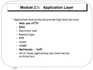 Module 2.1: Application Layer