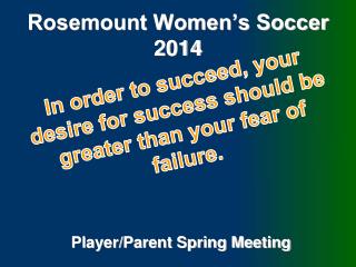 Rosemount Women’s Soccer 2014