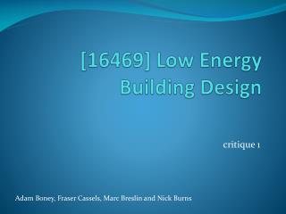 [16469] Low Energy Building Design