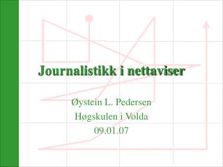 Journalistikk i nettaviser