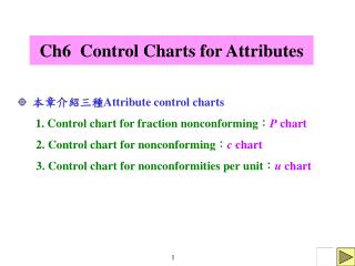 Ch6 Control Charts for Attributes