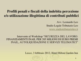 Avv. Leonardo Leo Studio Legale Tributario Leo studiotributarioleo.it