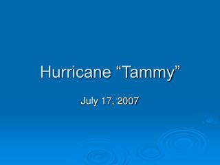 Hurricane “Tammy”