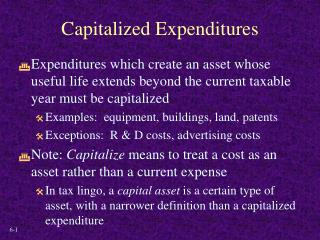 Capitalized Expenditures