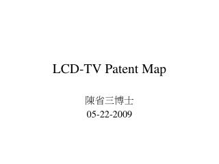 LCD-TV Patent Map