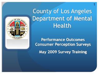 County of Los Angeles Department of Mental Health