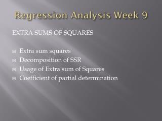 Regression Analysis Week 9