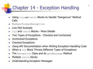 Chapter 14 - Exception Handling