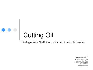 BRANIF PERU S.A.C. Av. Plácido Jiménez 997 Cercado de Lima - Perú Tel/Fax. +51-1-3854000