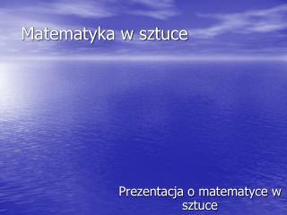 Matematyka w sztuce