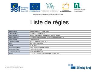 Liste de règles