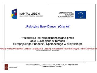 „Relacyjne Bazy Danych (Oracle) ”