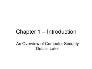 Chapter 1 – Introduction