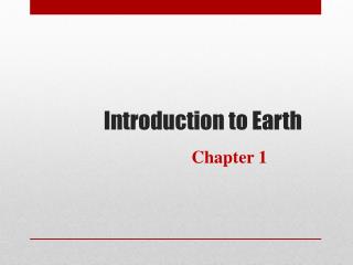 Introduction to Earth