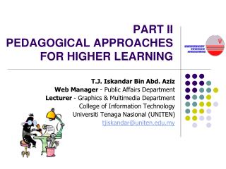 PART II PEDAGOGICAL APPROACHES FOR HIGHER LEARNING