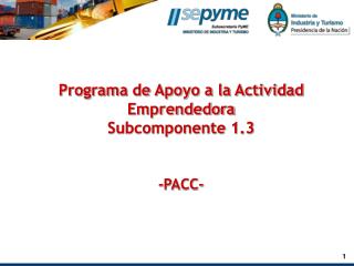 Programa de Apoyo a la Actividad Emprendedora Subcomponente 1.3 -PACC-