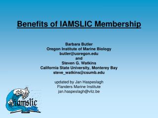 Benefits of IAMSLIC Membership