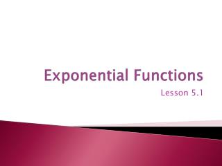 Exponential Functions