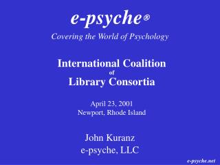 e-psyche  Covering the World of Psychology