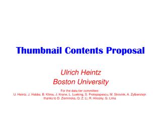 Thumbnail Contents Proposal