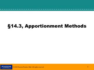 §14.3, Apportionment Methods