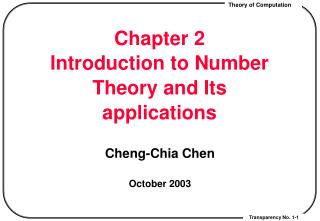 Chapter 2 Introduction to Number Theory and Its applications