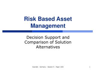 Risk Based Asset Management