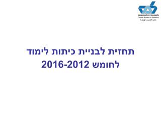 תחזית לבניית כיתות לימוד לחומש 2016-2012