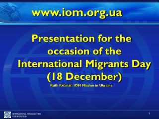 Presentation for the occasion of the International Migrants Day (18 December)