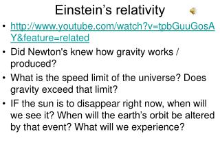 Einstein’s relativity