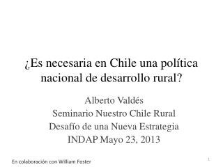 ¿Es necesaria en Chile una política nacional de desarrollo rural?