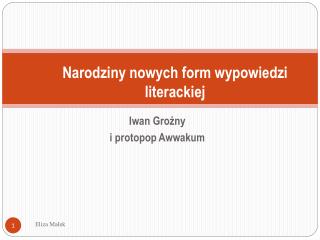 Narodziny nowych form wypowiedzi literackiej