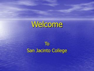 Welcome