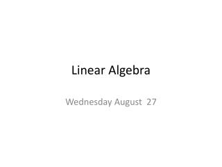 Linear Algebra