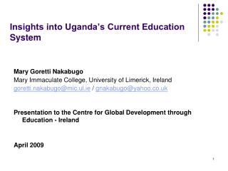 Insights into Uganda’s Current Education System