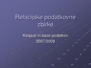 Relacijske podatkovne zbirke