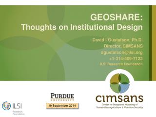 GEOSHARE: Thoughts on Institutional Design