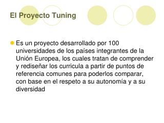El Proyecto Tuning