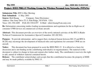 Project: IEEE P802.15 Working Group for Wireless Personal Area Networks (WPANs)