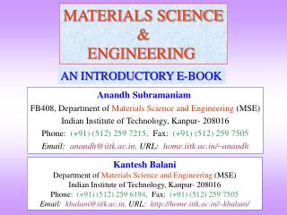 MATERIALS SCIENCE &amp; ENGINEERING