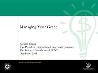 Managing Your Grant
