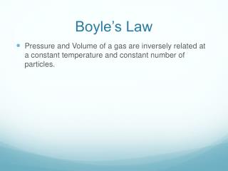 Boyle’s Law