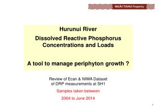 Hurunui River Dissolved Reactive Phosphorus Concentrations and Loads