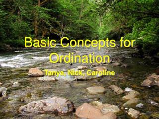 Basic Concepts for Ordination