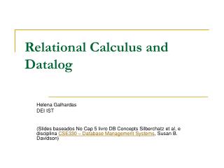 Relational Calculus and Datalog