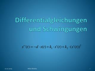 Differentialgleichungen und Schwingungen